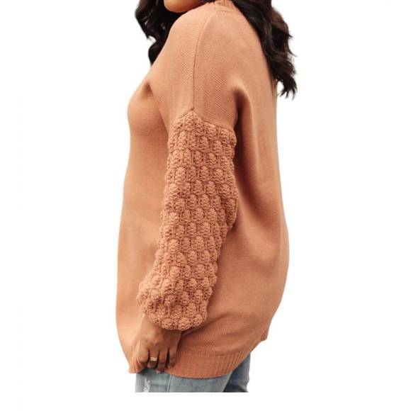 NEW AND THE WHY bubbly b sweater in ginger - Picture 2 of 3